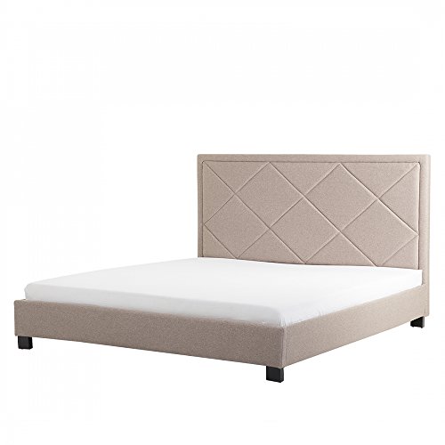 Bett Beige - Doppelbett - Ehebett - Polsterbett 160x200 cm - MARSEILLE