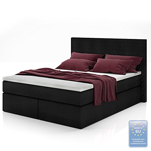 Boxspringbett Design Doppelbett Polsterbett Bett Hotelbett inkl. Topper 140x200