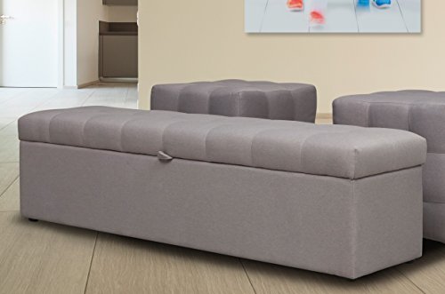 Bettbank VAG 165x40x40 für das Boxspringbett Welcon Rockstar in schwarz, grau, hellgrau, dunkelgrau, braun, beige, weiß, rot, blau, etc., Truhe / Sitzbank für das Schlafzimmer aufklappbar mit Stauraum