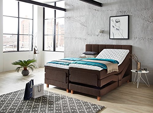 Boxspringbett ROCKSTAR HEAVEN elektrisch verstellbar von WELCON 180x200 **22 Farben** erhältlich in H1, H2, H3, H4, H5 (rechts und links beliebig kombinierbar) - günstig direkt vom Hersteller ohne Zwischenhandel (lieferbar in grau, hellgrau, dunkelgrau, braun, beige, blau, rot, gelb, u.v.m.)