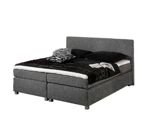 Maintal Boxspringbett Howard, 100 x 200 cm, Strukturstoff, Bonellfederkern Matratze H2, grau