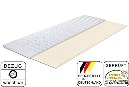 Matratzen-Aktuell® Komfortschaum-Topper Gina-VS | MADE IN GERMANY | Höhe 5cm | Hochwertiger Bezug - abnehmbar & waschbar | Matratzenauflage für Boxspring-Betten | Topper in verschiedenen Größen (Komfortschaum 5cm, 80 x 190 cm)