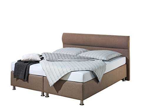 Maintal Boxspringbett Filipo, 100 x 200 cm, Stoff, 7-Zonen-Kaltschaum Matratze h2, Braun