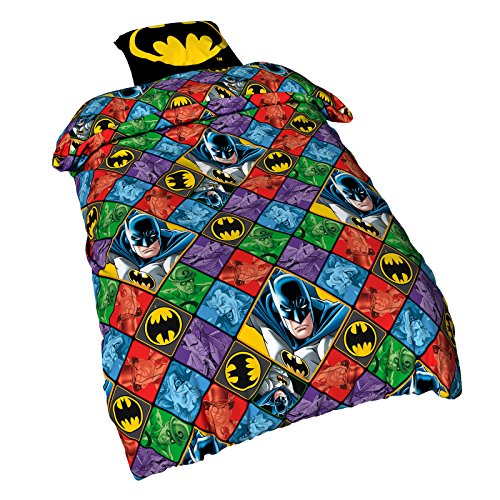 Batman Wende-Bettwäsche DC Comics mit All Over Print Elbenwald Baumwolle 135x200, 80x80 cm