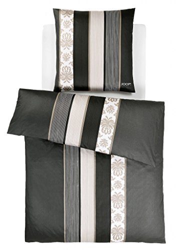 JOOP! Bettwäsche Ornament Stripes schwarz 4022-09 Mako Satin