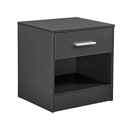 [en.casa]® Eleganter Nachttisch Nachtschrank Schublade Ablagefach