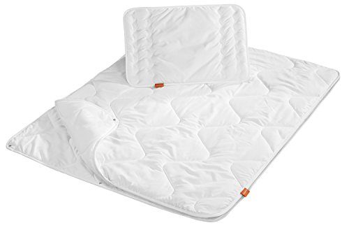 sleepling Kinderbetten Set 100 x 135 cm und Kopfkissen 40 x 60 cm, weiß