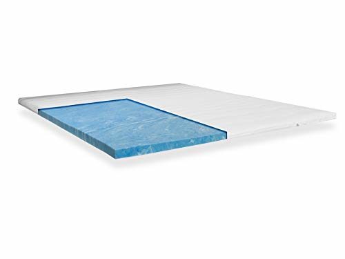 Topper mit GELAX® Matratzenauflage Gelschaum Topper mit 7cm Gesamthöhe und Raumgewicht RG 50 mit Gelax Platte Bezug Waschbar 180 x 200 cm