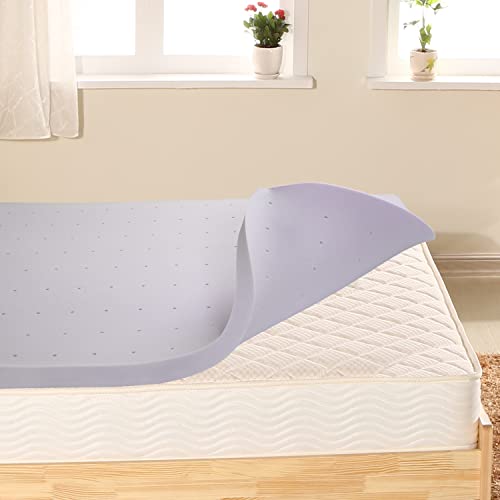 MSMASK Matratzentopper 90 x 200 x 5 cm, viscoelastischer orthopädischer Memory Foam Matratzen Topper, Matratzenauflage für Matratzen & Boxspringbett, atmungsaktiver, Lavendelduft