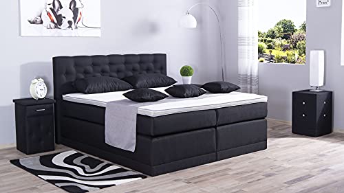 Boxspringbett Helena, 7-Zonen-Taschenfederkern-Matratze mit Komfortschaum Topper, H2 H3 H4, Doppelbett, Anlieferung und Aufbau kostenlos