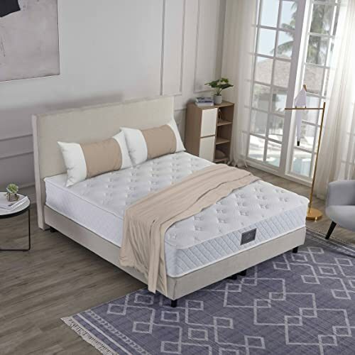 V6 Boxspringbetten Bestes Preis-Leistungsverhältnis (180 x 200 cm H3/H4, Beige)