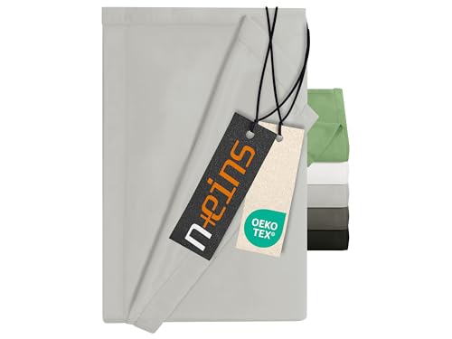 npluseins Bettlaken ohne Spanngummi - Ultrasoft und superweich - Betttuch für Bett Wohnmobil Camping Decke Reisedecke Ultraleicht – Laken 1628.2375, 150 x 250 cm, Silber