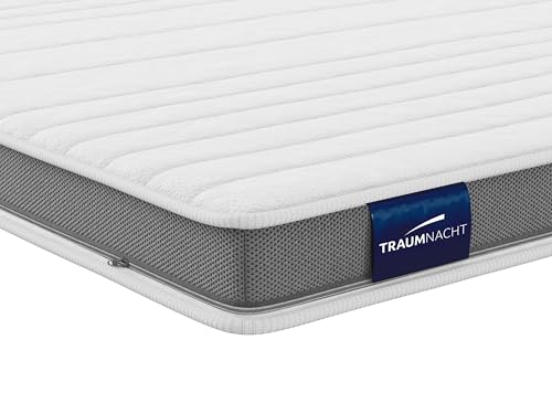 Traumnacht Gelschaum-Topper mit Klimaband und Gel-Aktiv-Kaltschaum, 100 x 200 cm, weiß, Öko-Tex zertifiziert, produziert nach deutschem Qualitätsstandard
