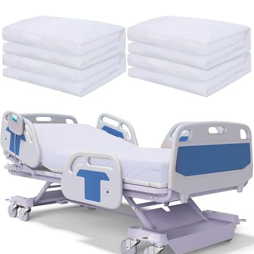 YFNVH 4er Set Spannbettlaken Weiß 90 x 215 x 36 cm Spannbettlaken wasserdicht Weiche Baumwolle mit Rundum-Gummizug für Krankenhausbett, Pflegebett, Massagebank, Hotel & Zuhause