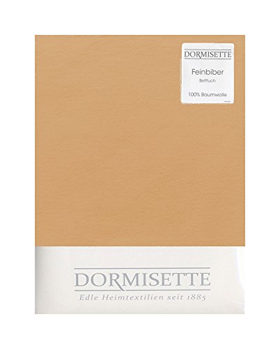 Dormisette Biber Bettlaken zum Auflegen 150x250 cm Farbe: Karamel