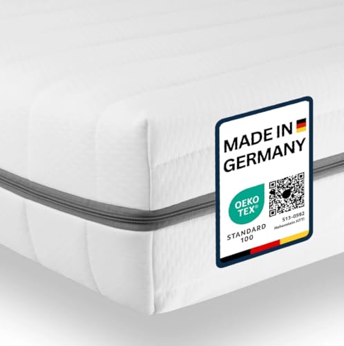 Sleepneo Matratze 80x200 - Ergonomische Kaltschaummatratze - 7-Zonen-Matratze H2 H3 - Oeko TEX Zertifiziert - Waschbarer Bezug - 2in1 Matratzen Härtegrad - atmungsaktiv - Höhe 15 cm