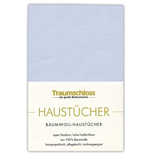 Traumschloss Betttuch »Haustuch« 100% Baumwolle | ohne Gummizug | hellblau | 150x250cm